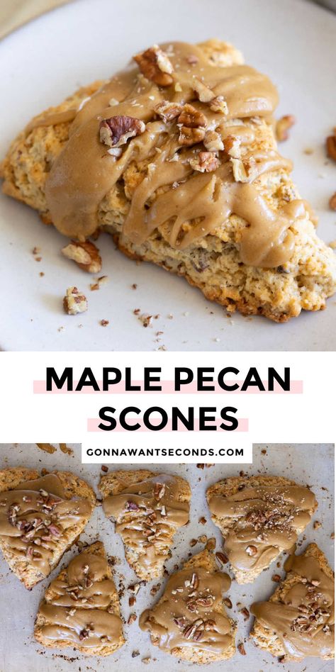 Scones Maple Pecan, Maple Pecan Scones Pioneer Woman, Maple Nut Scones, Maple Pecan Balls, Sourdough Maple Pecan Scones, Maple Walnut Scones, Molasses Glaze, Maple Pecan Scones, Brunch Scones