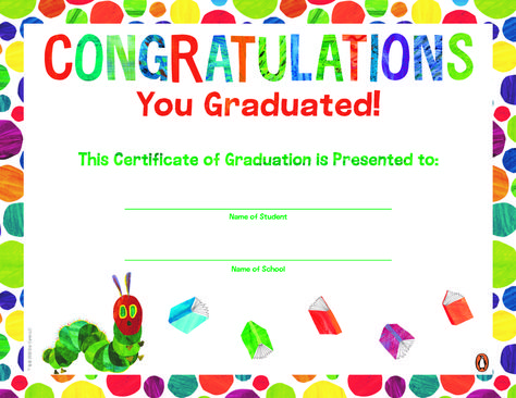 Celebrate your child's big milestone with this Very Hungry Caterpillar-themed certificate of graduation! Pre K Graduation Certificate, Daycare Graduation Certificates, Very Hungry Caterpillar Graduation, Hungry Caterpillar Graduation Ideas, Preschool Graduation Ideas Theme, Prek Graduation Theme Ideas, Hungry Caterpillar Classroom Theme, Hungry Caterpillar Preschool, Eric Carle Classroom Decor