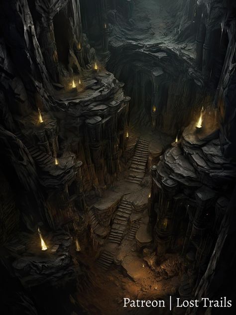 Fantasy Mine, Fantasy Cave, Dwarven City, Cave City, Dark Cave, Cave Entrance, Ruined City, Temple Ruins, Dungeon Master's Guide