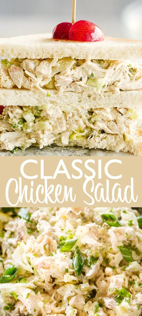 Classic Chicken Salad Recipe, Classic Chicken Salad, Resep Salad, Chicken Salad Recipe, Chicken Salad Sandwich, Salad Sandwich, Easy Salad Recipes, Idee Pasto Sano, Chicken Salad Recipes