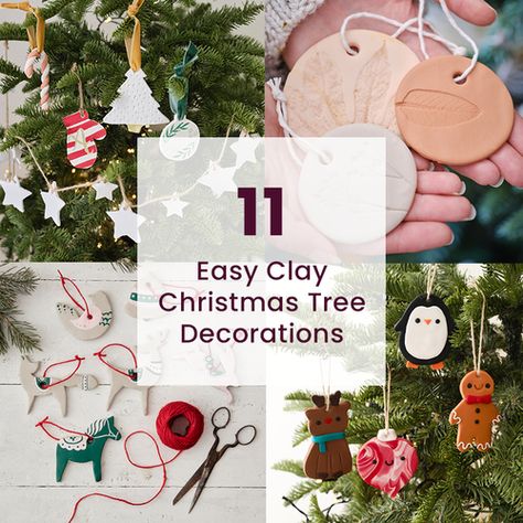 Decorate Glass Jars, Air Drying Clay, Candy Cane Decorations, Clay Christmas Decorations, Clay Christmas, Christmas Clay, Clay Crafts Air Dry, How To Make Clay, Felt Christmas Tree