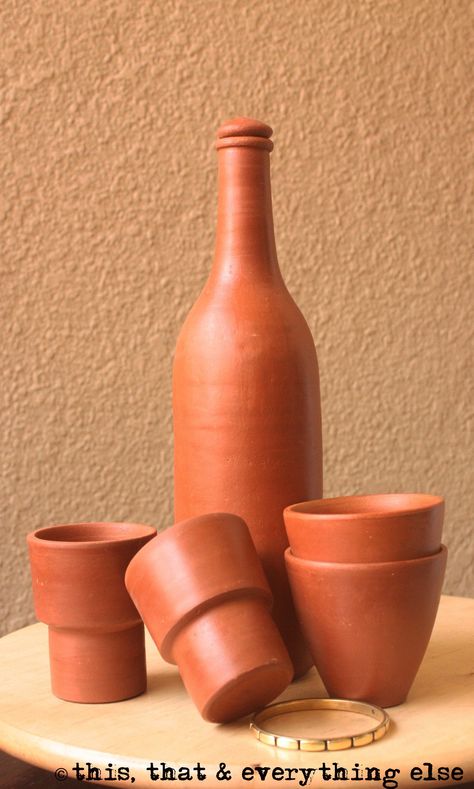 Terracotta Bottles and cups:-) to cool you this Summer Terra Cotta Clay Pots, Bamboo Products, Pottery Inspo, Anarkali Dress Pattern, Cactus Pot, Ceramics Ideas, Ceramics Ideas Pottery, Anarkali Dress, Clay Pots