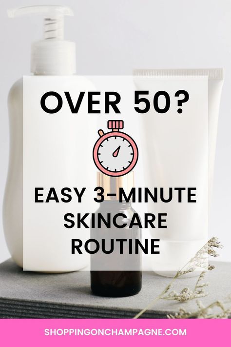 Now that you're over 50, do you hate dealing with a long, drawn-out skincare regimen that takes so much time every morning and evening? It doesn't have to be that way to have happy, healthy, youthful-looking skin! In this post, I'll show you my quick and easy 3-minute skincare routine and how it has improved my sun-damaged, sensitive, red rosacea skin. Skin Care Routine For 50s For Women, Morning Skincare Routine Over 40, Nighttime Skincare Routine Over 40, 40s Skincare Routine, Skin Care Routine 40s, Skin Care Products Design, Lip Injection Extreme, Cleansing Routine, Skincare Regimen