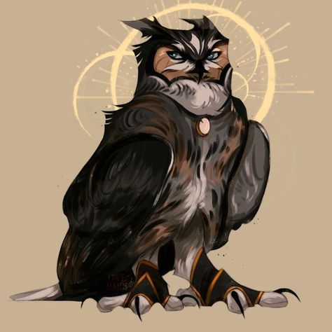 Owl Character Art, Owl Oc Art, Fantasy Owl Art, Owl Character Design, Owl Creature, Owl Oc, Old Vampire, Fantasy Owl, Guardians Of Ga'hoole