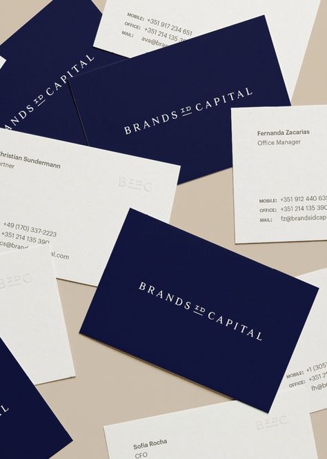 Dark Blue Brand Identity, High End Real Estate Branding, Luxury Blue Branding, Blue And Beige Branding, Blue Name Card, Dark Blue Branding, Indigo Branding, Real Estate Branding Ideas, Luxury Real Estate Branding