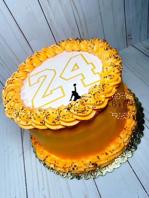 When it’s your Kobe year & you love orange! Kobe Birthday Cake, Kobe Year Cake, Kobe Year Birthday Ideas, Kobe Bryant Birthday, 23 Bday, Jordan Year, Basketball Theme Birthday, Birthday Behavior, Basketball Theme