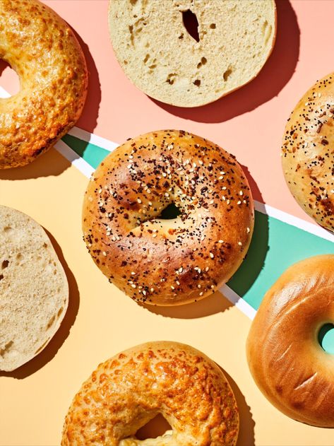 Bagel Food Photography, Bread Photography Food Photo, Bagel Photography Food Styling, Bagels Photography, Bagel Sandwich Photography, Bagel Photography, Donut Photography, Bagels Aesthetic, Bagel Aesthetics