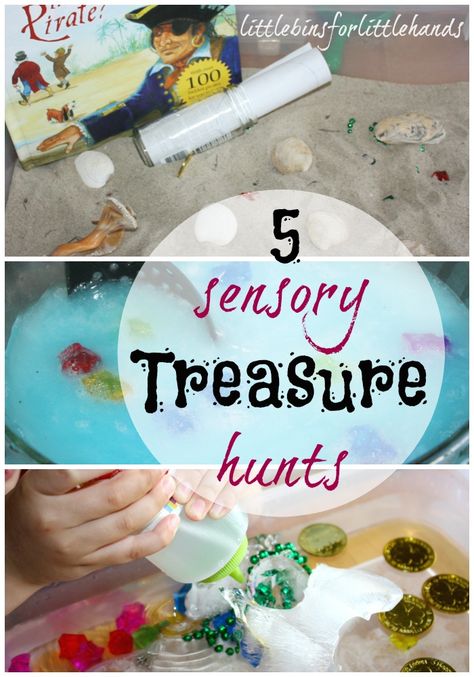 5 Treasure Hunts Sensory Play Repinned by Apraxia Kids Learning. Come join us on Facebook at Apraxia Kids Learning Activities and Support- Parent Led Group. Pirate Theme Activities, Play Ideas For Kids, Sensory Bin Ideas, Sensory Play Ideas, Pirate Activities, Treasure Hunts, Free Lego, Early Learning Activities, Sensory Boxes