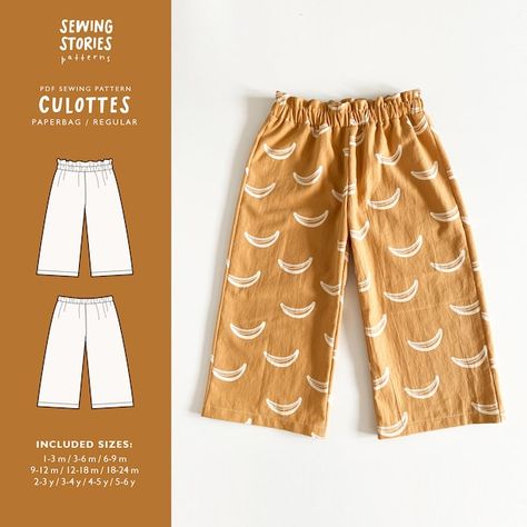 SewingStoriesPattern - Etsy Wide Leg Pants Sewing Pattern, Kids Pants Pattern, Pattern Wide Leg Pants, Baby Pants Pattern, Toddler Sewing Patterns, Kids Clothes Diy, Fall Sewing, Pants Sewing, Toddler Pants