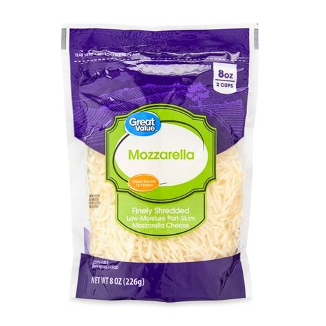 Great Value Finely Shredded Low-Moisture Part-Skim Mozzarella Cheese, 8 oz - Walmart.com Sandwich Press, Cheese Panini, Panini Recipe, Prepper Pantry, Target Food, Skippy Peanut Butter, Brand Food, Cheesecake Bites Recipe, Panini Recipes