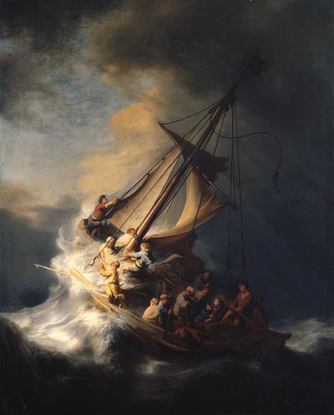 James Lucas (@JamesLucasIT) on X Rembrandt Paintings, Jesus Calms The Storm, The Sea Of Galilee, Gardner Museum, Istoria Artei, Sea Of Galilee, Calming The Storm, Most Famous Paintings, Rembrandt Van Rijn