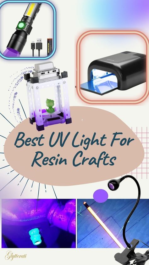 Uv Light For Resin, Uv Resin Vs Epoxy, Best Uv Resin, Epoxy Resin Lamp Diy, Resin With Lights, Diy Uv Light, Uv Resin Projects, Uv Resin Ideas, Uv Resin Crafts