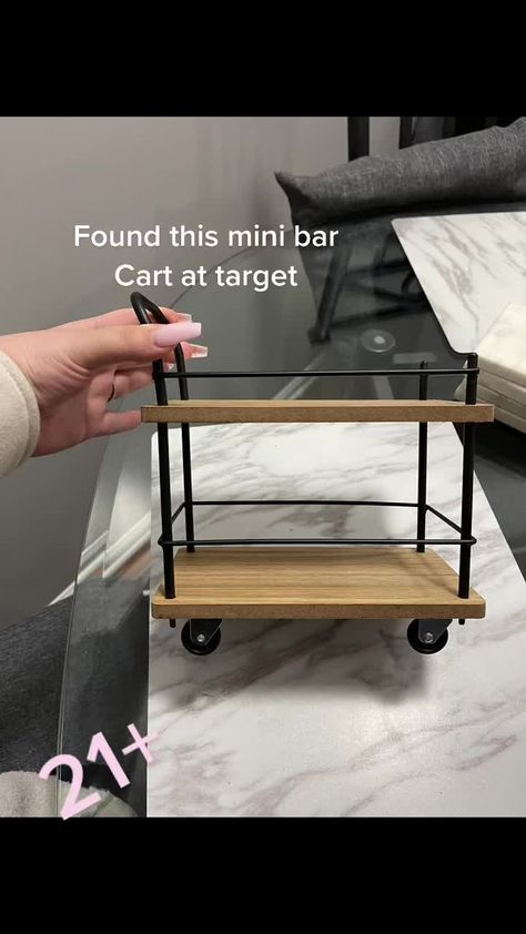 Mini Bar Cart Ideas, Target Mini Bar Cart, Mini Bar Cart, Bar Cart Ideas, Target Must Haves, Diy Bar Cart, Cart Ideas, Room Redesign, Bar Cart Decor