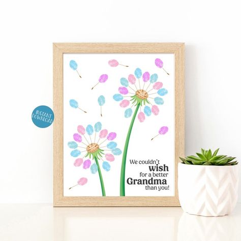 PerfectChaosDigitals - Etsy Thumbprint Art, Fingerprint Crafts, Grandparents Day Crafts, Fingerprint Art, Birthday Cards For Mom, Kid Craft, Mothers Day Crafts For Kids, Unique Mothers Day Gifts, Birthday Card Printable