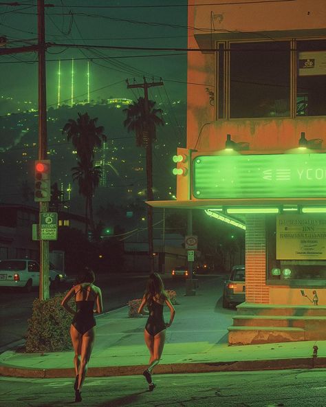 The neon lights of the Safe House flickered ominously as Mira and Elara sprinted down the deserted LA street. The air was thick with a green haze, light pollution illuminating the 3am fog. Mira glanced back, her heart pounding, as shadows darted in the periphery. The Safe House’s sign, usually a beacon of refuge, now felt like a bullseye. “We’re almost there,” Elara gasped, her voice barely audible over the hum of distant drones. Just as they reached the entrance, a sudden explosion illumina... Liquid Television, Cyberpunk Dystopia, Dystopian Art, Future Thinking, Safe House, Neon Nights, Her Voice, Cyberpunk City, Street Lights