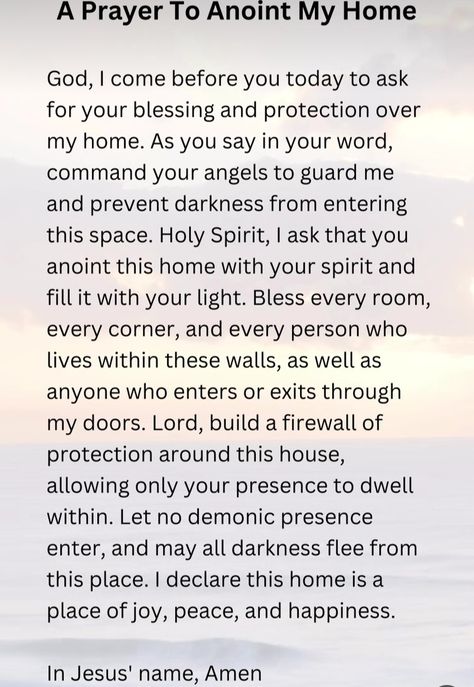 Prayer,  blessings,  protection,  Jesus, God,  St. MICHAEL Prayer For Anointing Home, Prayer To Anoint Your Home, Prayer Before Reading The Bible, Room Cleansing, Spiritual Fast, House Blessings, Bible Message, Family Prayers, English Prayer