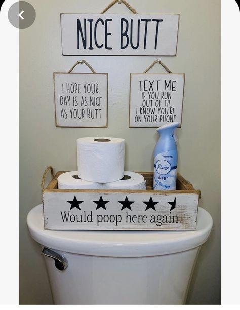 Bathroom Decor Simple, Tray Bathroom Decor, Toilet Tray, Wood Toilet, Simple Bathroom Decor, Mason Jar Decor, Restroom Decor, Funny Bathroom Decor, Jar Decor