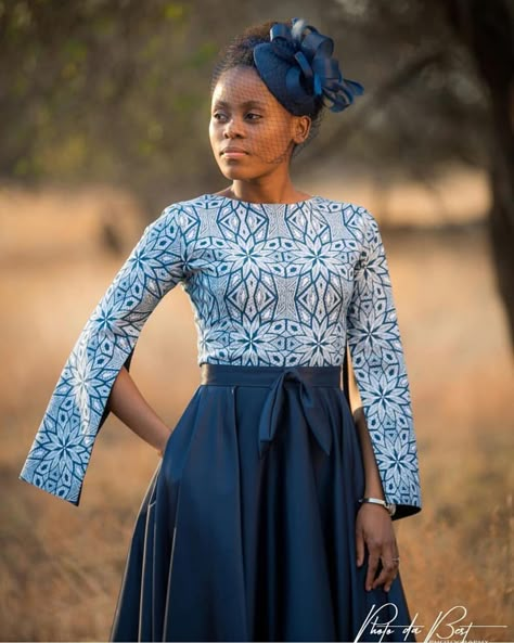 Tswana Traditional Dresses, Latest Traditional Dresses, South African Traditional Dresses, African Traditional Wear, Shweshwe Dresses, Traditional Attires, Traditional Dresses Designs, African Dresses For Kids, African Wear Dresses