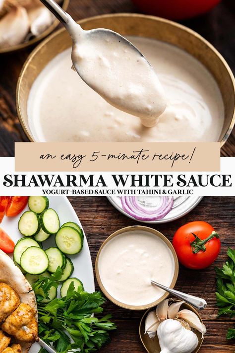 shawarma white sauce recipe pin Best Shawarma Sauce, Garlic Sauce Recipe Shawarma, Greek White Sauce, Shawarma White Sauce Recipe, Halal White Sauce Recipe, Mediterranean Sauce Recipes, Garlic Sauce Shawarma, Shawarma White Sauce, Shawarma Sauce Recipe