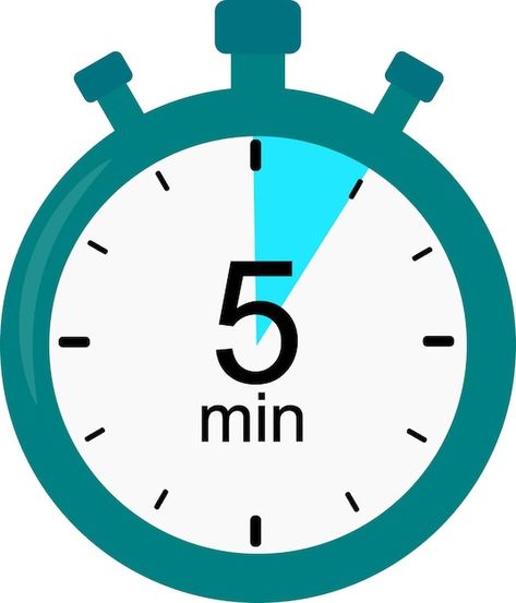 Timer Icon, 5 Minute Timer, 5 More Minutes, Time Timer, Icon 5, Vector Graphics, Premium Vector, Graphic Resources