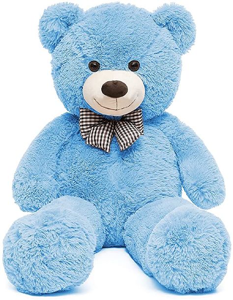 Amazon.com: MaoGoLan Big Blue Teddy Bear Stuffed Animal 3ft Plush Big Blue Bear Toy 39 Inches Birthday Gift for Girlfriend Children Christmas Day : Toys & Games Purple Teddy Bear, Large Stuffed Animals, Small Teddy Bears, Giant Teddy Bear, Teddy Bear Wallpaper, Giant Teddy, Blue Teddy Bear, Turtle Plush, Dinosaur Plush