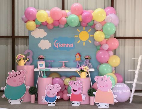 Peppa Pig Theme Decoration, Peppa Pig Birthday Party Ideas, Birthday Decorations Peppa Pig Theme, Peppa Pig Backdrop, Peppa Pig Birthday Balloons, Peppa Pig Background, Peppa Pig Simple Decoration, Pig Birthday Party Decorations, George Pig Birthday