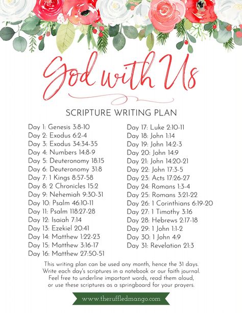 God with Us Scripture Writing Plan.pdf December Scripture Writing Plan 2024, September Bible Writing Plan, Advent Scripture Writing Plan, The Ruffled Mango Scripture Writing, Monthly Scripture Writing Plan 2024, Monthly Scripture Writing Plan, December Scripture Writing Plan, January Scripture Writing, December Scriptures