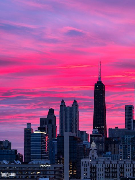 Home / Twitter Chicago Sunset, Pink Street, Weather News, Night Vibes, Pink Sunset, Downtown Chicago, Cute Poster, Art Collage Wall, Pink Summer