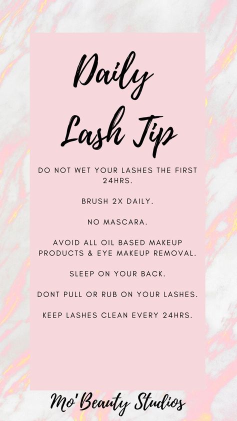 Daily advice for lash extensions...and aftercare. Eyelashes Tips, After Care Lash Extensions, Lash Advice, Eyelash Extension Room Ideas, Lash Care Tips, Eyelash Extension Tips, Lashes Tips, Aftercare Lash Extensions, Wash Lash Extensions