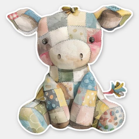 Patchwork Cow Sticker Patchwork Cow, Calendar Planner, Card Toppers, Color Mix, Kids Nursery Decor, Kids Stationery, Free Birthday Invitations, Free Birthday Invitation Templates, Paper Paper