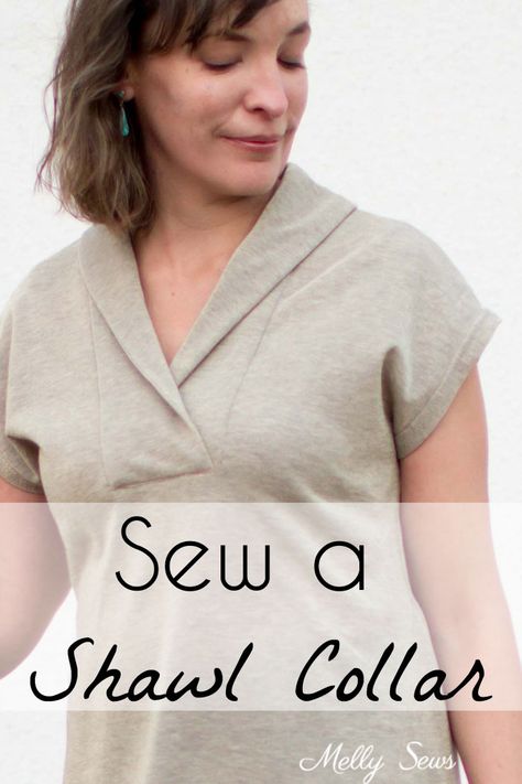 How to Sew a Shawl Collar - Melly Sews Sew Collar, Sewing Collars, Beginner Sewing Projects Easy, Collar Pattern, Sewing Projects For Beginners, Sewing Skills, Love Sewing, Sewing For Beginners, How To Sew