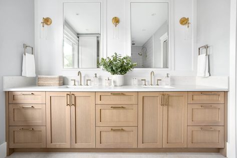 Sinclair | West Vancouver Residential Design | Amanda Evans Classic Bathroom Tile, Luxury Bathroom Master, Modern Master Bath, Master Bath Vanity, Boho Bathroom Decor, Bath Inspiration, Oak Bathroom, Bathroom Color Schemes, Bathroom Redesign