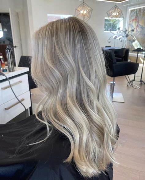 Icy Blonde Low Lights, Pale Blonde Hair With Lowlights, Cool Toned Blonde With Lowlights, Icy Blonde Partial Highlights, Light Blonde Dimensional Hair, Cool Tone Blonde With Lowlights, Bright Blonde With Low Lights, Icy Lived In Blonde, Ash Blonde Full Highlights