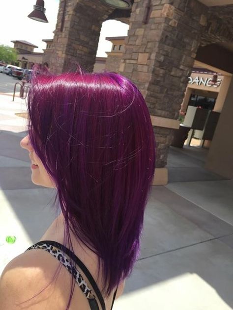 A whole tube of Pravana Wild Orchid mixed with half a tube of Pravana Violet!:) Purple Red Hair, Purple Red Hair Color, Violet Hair Color, Red Violet Hair Color, Long Purple Hair, Red Violet Hair, Violet Hair Colors, Hair Color Plum, Maroon Hair