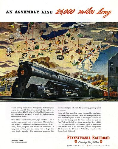 WWII Pennsylvania Railroad, 538 Gave Their Lives - 1945 | Flickr - Photo Sharing! Railroad Illustration, Railroad Signs, Train Illustration, Train Drawing, Golden Spike, Locomotive Train, Railroad Art, Train Posters, Ralph Mcquarrie