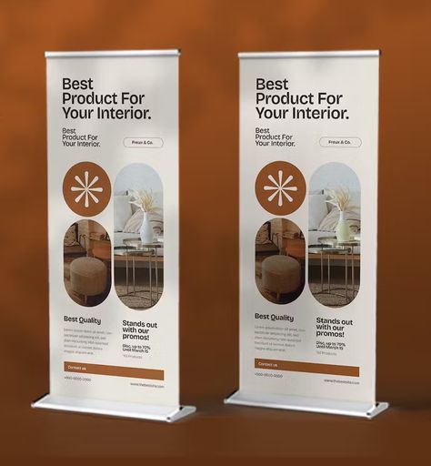 Brownisser Roll Up Banner Template AI, EPS, PSD Standee Banner Design, Banner Stand Design Ideas, Pop Up Banner Design Ideas, Vertical Banner Design Creative, Roll Up Banner Design Ideas, Stand Up Banner Design, Graphic Designer Banner, Retractable Banner Design Ideas, Pull Up Banner Design Inspiration