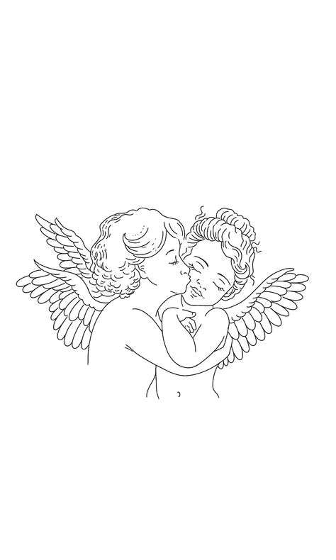 Angel Astethics Tattoo, Angel Knee Tattoo, Angel Cupid Tattoo, Cute Angel Tattoo, Guardian Angel Drawing, Tattoo Ideas Angel, Cherubim Angels Tattoo, Cherub Angel Tattoo, Angels Tattoo