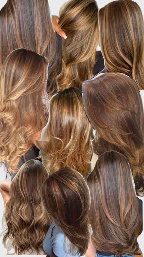 90s Caramel Hair, Hair Color For Honey Eyes, Natural Hair Coloring Ideas, 90s Blonde Highlights On Brown Hair, Honey Brown Hair On Black Hair, Low Light Highlights On Brown Hair, Hair Colour Ideas For Brown Skin Tone, Brunette With Blonde Tips, Chunky Honey Highlights