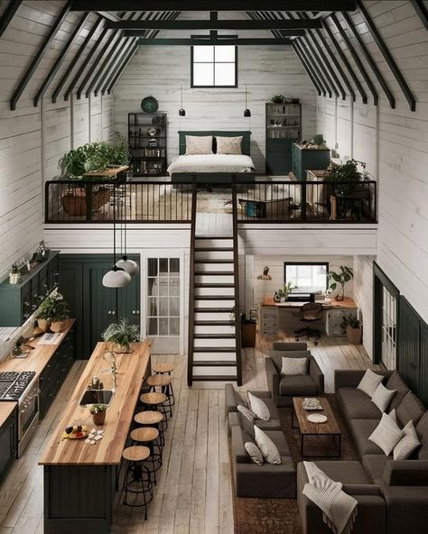 Loft House Design, Tiny House Loft, Tiny House Layout, House Loft, Tiny House Inspiration, Loft House, Dream House Rooms, Tiny House Interior, Tiny House Cabin