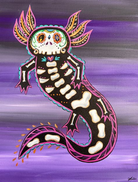 Excited to share this item from my #etsy shop: Sugar skull Axolotl#axolotl#axolotlsugarskull#sugarskull