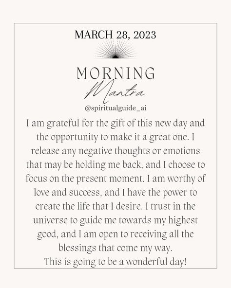 Morning Mantra Positive, Morning Mantra Affirmations, Morning Meditation Mantra, Todays Mantra, Peace Mantra, Morning Yoga Quotes, Yoga Teacher Quotes, Coping Statements, Positive Journal