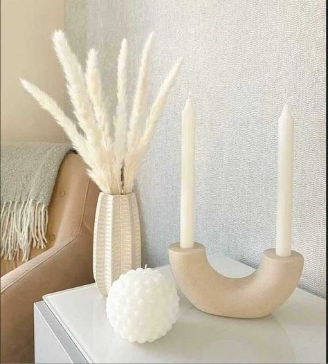 Table Decor Boho, Minimal Candle, Pillar Decorations, Minimal Candles, Round Candle Holder, White Candle Holders, Round Candle, Round Candles, Modern Candle Holders