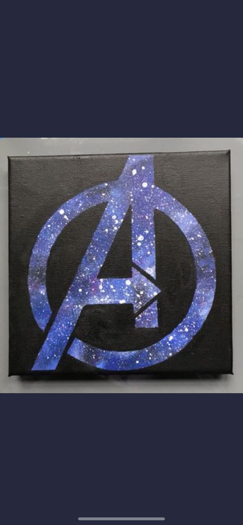 Marvel Paintings Easy, Marvel Paintings On Canvas, Marvel Parking Spot Painting, Painting Ideas Marvel, Marvel Craft Ideas, Marvel Art Canvas, Marvel Canvas Painting, Avenger Paintings Easy, Avengers Painting Ideas Easy