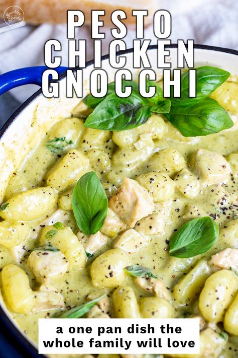 Chicken Pesto Gnocchi Recipe, Gnocchi Meals, Pesto Chicken Recipes, Gnocchi Pesto, Pesto Gnocchi, Sprouts Recipes, Gnocchi Dishes, Breaded Chicken Tenders, Baked Gnocchi