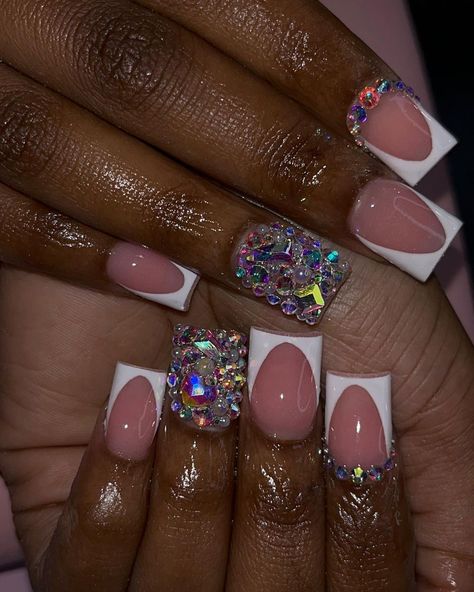 Maroon Nail, Basic French, Junk Nails, Acrylic Toe Nails, French Tip Nail Designs, Hard Nails, Book Me, Colored Acrylic Nails, Nails Design With Rhinestones