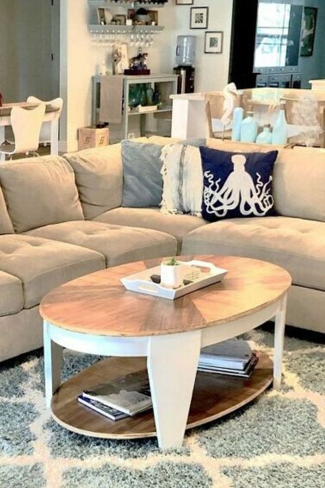 Oval Coffee Table Makeover, Farmhouse Coffee Table Makeover, Refurbished Coffee Tables, Thrift Store Furniture Makeover Diy, Furniture Coffee Table, Coffee Table Makeover, Farmhouse Coffee Table, Diy Furniture Redo, Oval Coffee Table