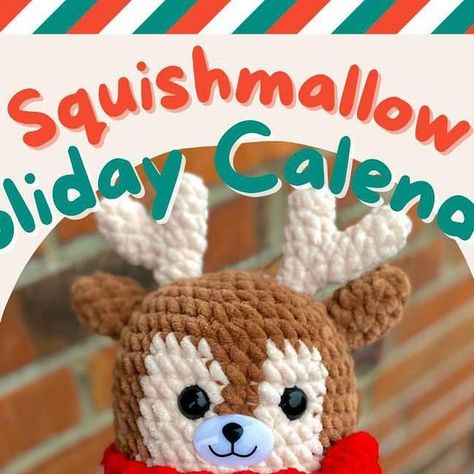 Crochet Squash Mellow, Free Crochet Squishmallow Pattern, Ribblr Pattern, Crochet Squishmallow Pattern Free, Squishmallow Pattern, Crochet Squishmallow, Crocheted Plushies, Christmas Amigurumi, Crochet Holiday