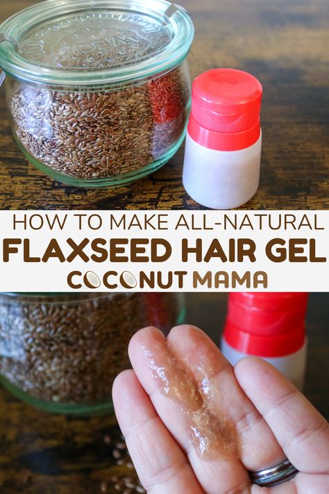 Learn how to make homemade flaxseed gel for hair at home with this simple DIY! This hair gel works great to keep hair in place without leaving it feeling stiff or sticky. Flaxseed Gel For Hair, Simple Natural Hairstyles, Diy Flaxseed Gel, Flaxseed Gel Recipe, Flaxseed Hair Gel, Homemade Hair Gel, Glycerin For Hair, Gel For Hair, Herbs For Hair Growth