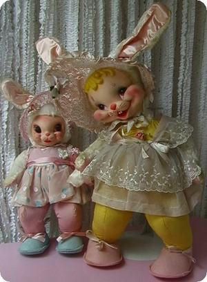 Rushton Vintage Stuffed Toys | 1000 Vintage Dime-Store Pixies, Imps & Elves | Flickr Rushton Toys, Creepy Toys, Arte Grunge, Vintage Reindeer, Rubber Face, Vintage Bunny, Vintage Kitsch, Vintage Plush, Creepy Dolls