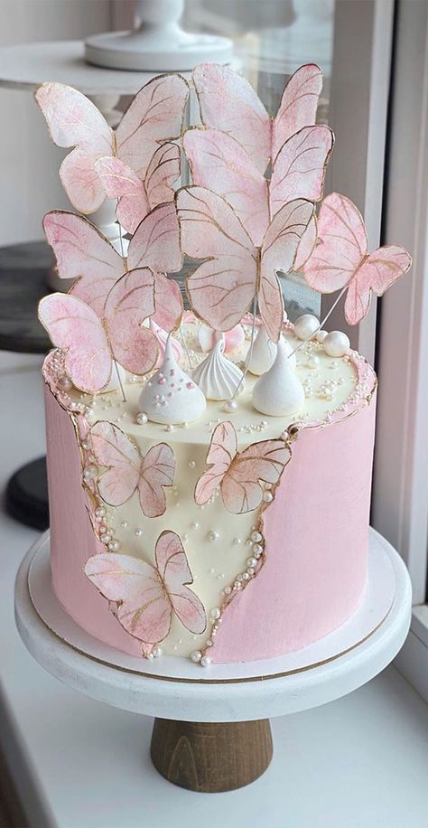 8th birthday cake Ideas | 8 year old birthday cake pictures 12th Birthday Cake, 8th Birthday Cake, Butterfly Birthday Cakes, Beautiful Cake Designs, Elegant Birthday Cakes, Cake Decorating Frosting, Beautiful Birthday Cakes, Birthday Cake Ideas, Butterfly Cakes